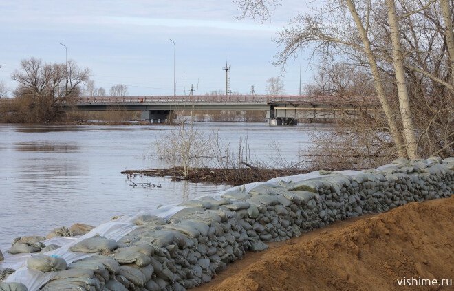 Информация об уровне воды в реке Ишим на 08:00 23 апреля