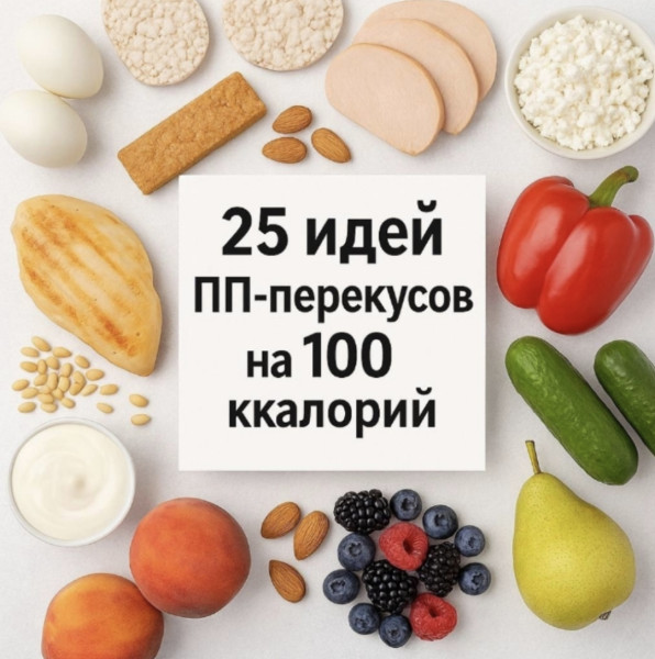25 идей ПП-перекусов на 100 ккал