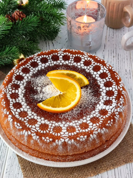 Домашний апельсиновый пирог с апельсиновым кремом